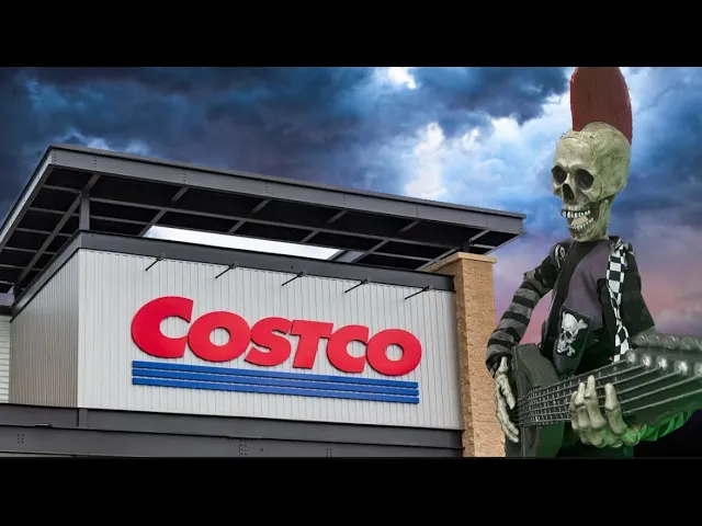 Costco’s Haunting Delight: Punk Rocker Skeleton Animatronic”