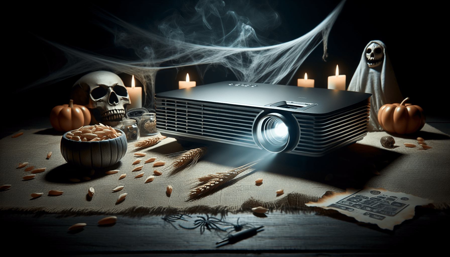 AtmosFX Digital decorating for Halloween  on a budget……RCA projector test one