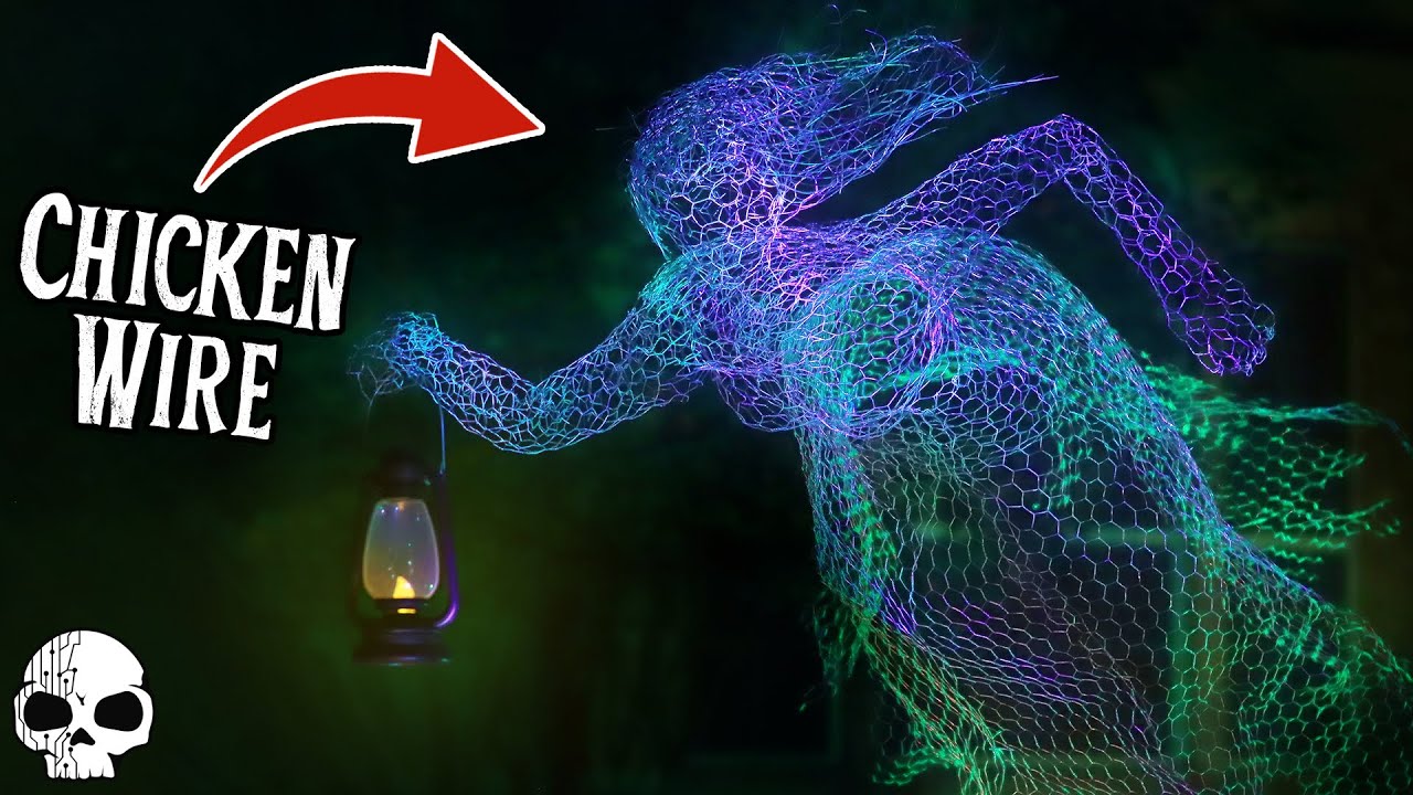 DIY Glowing Chicken Wire Ghost Tutorial for Halloween Decorations