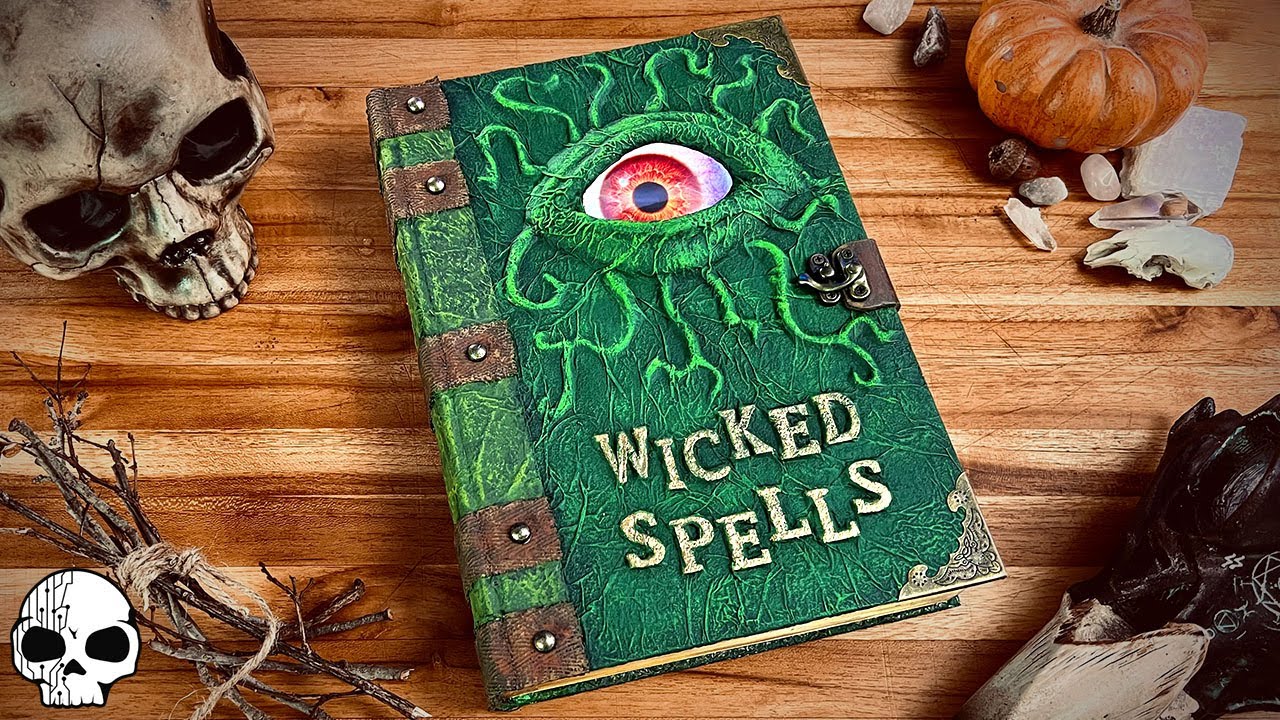 How to Make a Magic Spell Book with Moving Eye Inspired by Hocus Pocus for Halloween