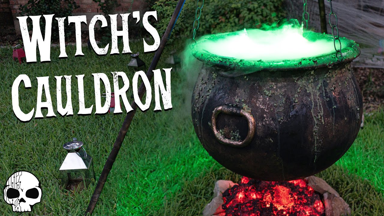 DIY Halloween Prop: Bubbling Witch’s Cauldron with Glowing Coals by Wicked Makers