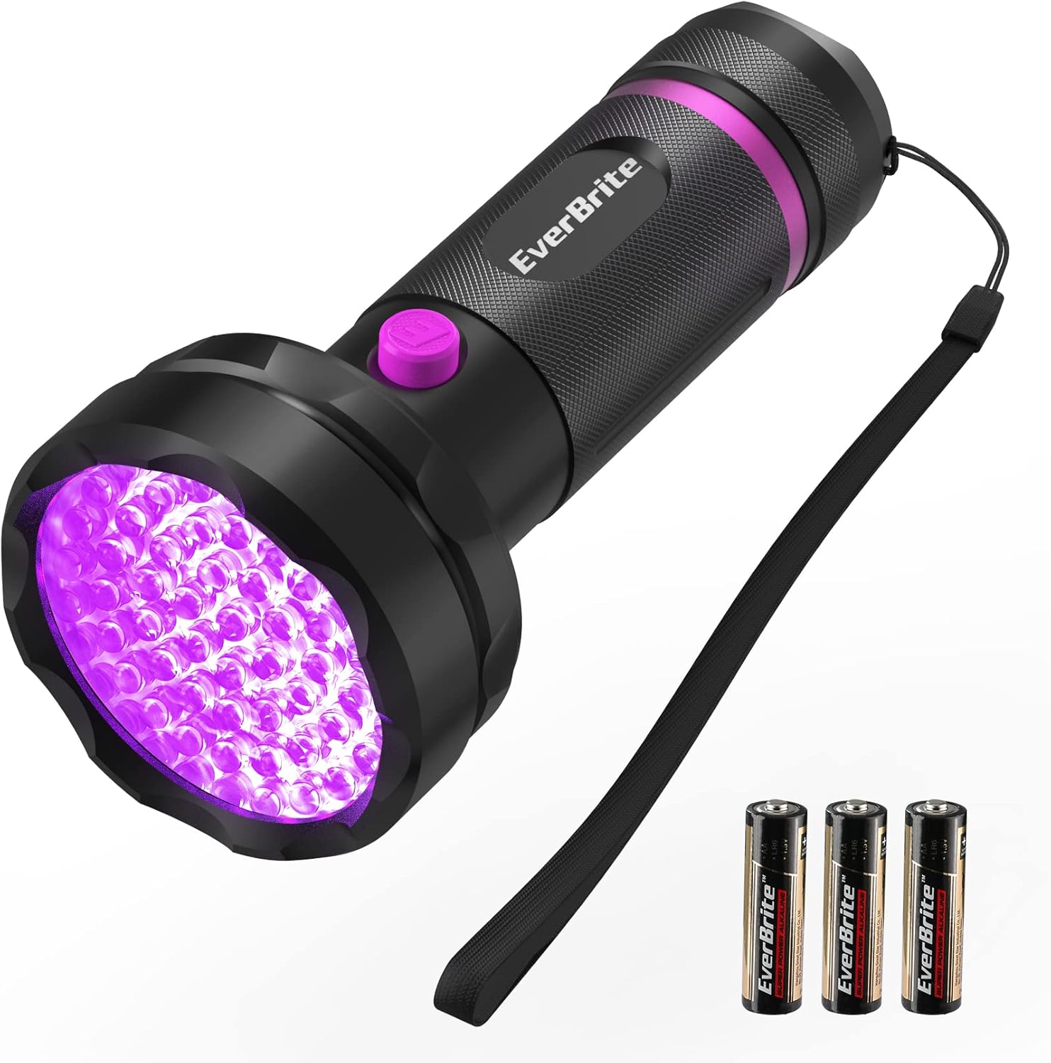 EverBrite UV Flashlight, 68 LED Blacklight Flashlights, 395nm Black Light Flashlight for Pet Urine Detection, Scorpions, Dry Stains, Bed Bug (Batteries Included)